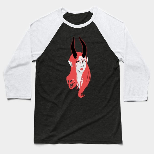 Demon Girl Baseball T-Shirt by Kytri